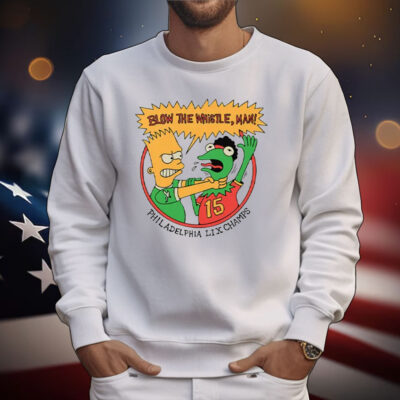 Bart Simpson Blow The Whistle Philadelphia LIX Champs T-Shirt