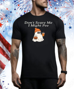 Don’t Scare Me I Might Pee Halloween Pregnant Ghost Tee Shirt