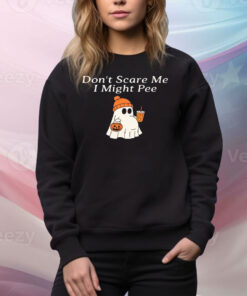 Don’t Scare Me I Might Pee Halloween Pregnant Ghost Tee Shirt