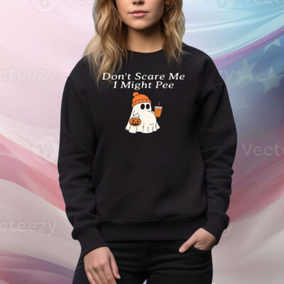Don’t Scare Me I Might Pee Halloween Pregnant Ghost Tee Shirt