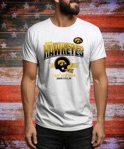 Iowa Football Helmet Grid Tee Shirt