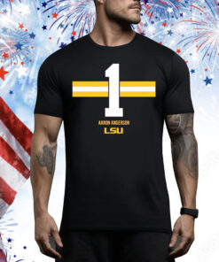 LSU Football Aaron Anderson 1 Stripe Tee Shirt