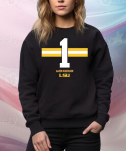 LSU Football Aaron Anderson 1 Stripe Tee Shirt