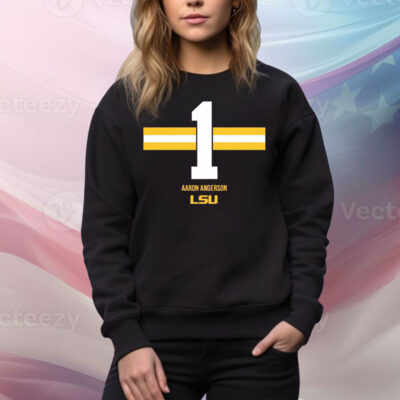 LSU Football Aaron Anderson 1 Stripe Tee Shirt