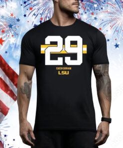 LSU Football Caden Durham 29 Stripe Tee Shirt
