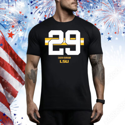 LSU Football Caden Durham 29 Stripe Tee Shirt