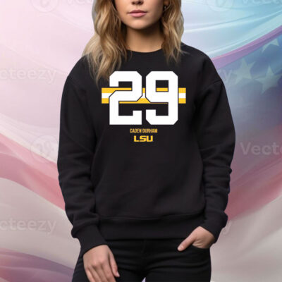 LSU Football Caden Durham 29 Stripe Tee Shirt