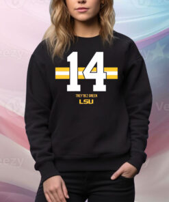 LSU Football Trey'Dez Green 14 Stripe Tee Shirt