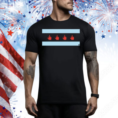 Middle Finger Chicago Flag Tee Shirt