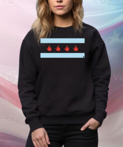 Middle Finger Chicago Flag Tee Shirt