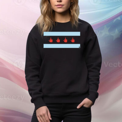 Middle Finger Chicago Flag Tee Shirt