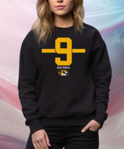 Missouri Football Beau Pribula 9 Stripe Tee Shirt