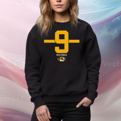 Missouri Football Beau Pribula 9 Stripe Tee Shirt