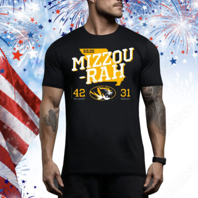 Official Missouri Tigers vs. Kansas Jayhawks Mizzou-Rah September 6 2025 Score 42-31 Tee Shirt