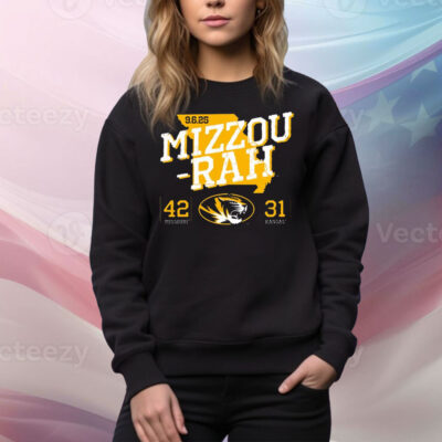 Official Missouri Tigers vs. Kansas Jayhawks Mizzou-Rah September 6 2025 Score 42-31 Tee Shirt