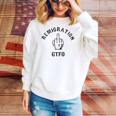 Remigration GTF0 middle finger Tee Shirt