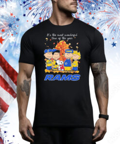Snoopy The Peanuts Los Angeles Rams It’s The Most Wonderful Time Of The Year Tee Shirt