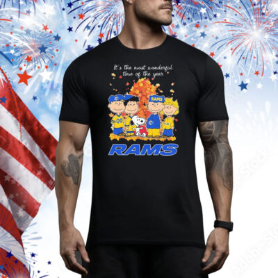 Snoopy The Peanuts Los Angeles Rams It’s The Most Wonderful Time Of The Year Tee Shirt