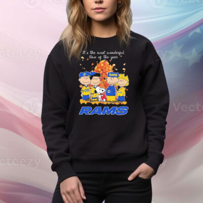 Snoopy The Peanuts Los Angeles Rams It’s The Most Wonderful Time Of The Year Tee Shirt