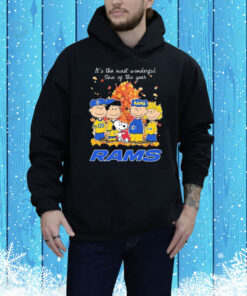 Snoopy The Peanuts Los Angeles Rams It’s The Most Wonderful Time Of The Year Tee Shirt