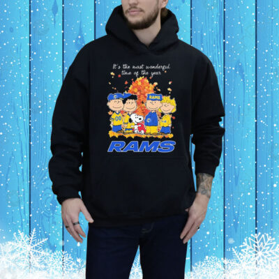 Snoopy The Peanuts Los Angeles Rams It’s The Most Wonderful Time Of The Year Tee Shirt