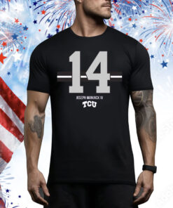 TCU Football Joseph Manjack IV 14 Stripe Tee Shirt