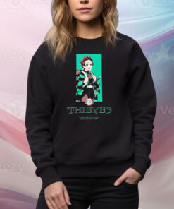 Tanjiro Demon Slayer 100 Thieves Checks Tee Shirt